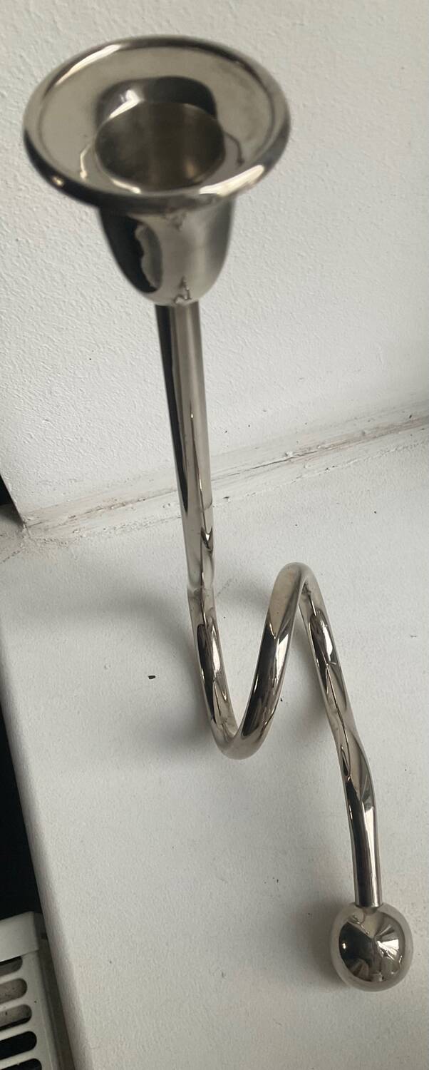 Vintage silver metal candle holder