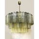 Italian Mid-Century Modern “Tronchi” Murano Glass Chandelier in Amber