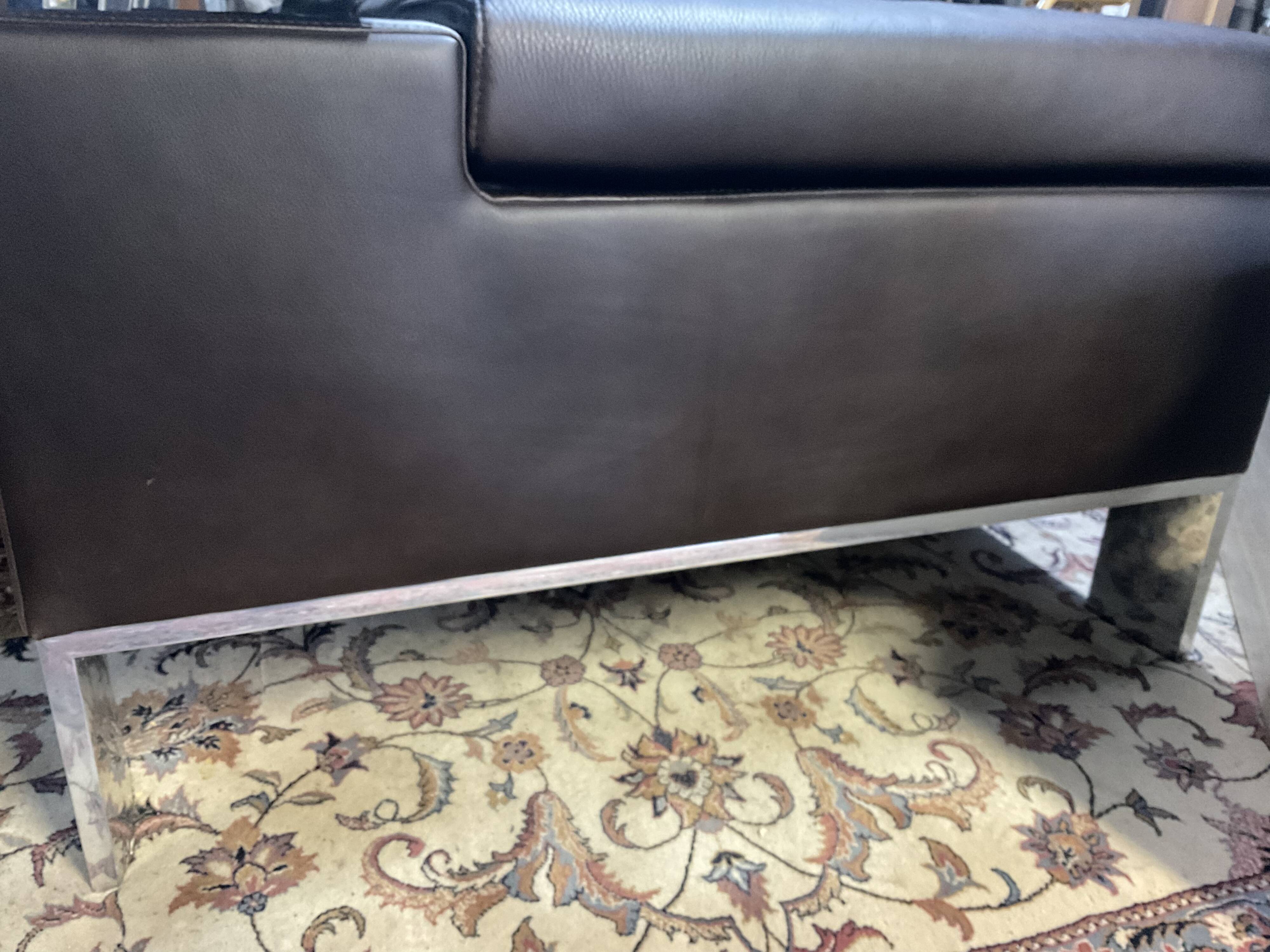 Jori designer sofa in brown leather 3 seats