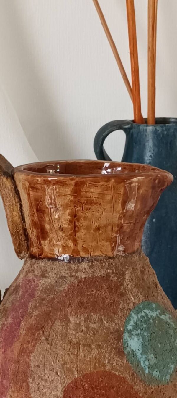 Vase pichet céramique, terracotta, vintage