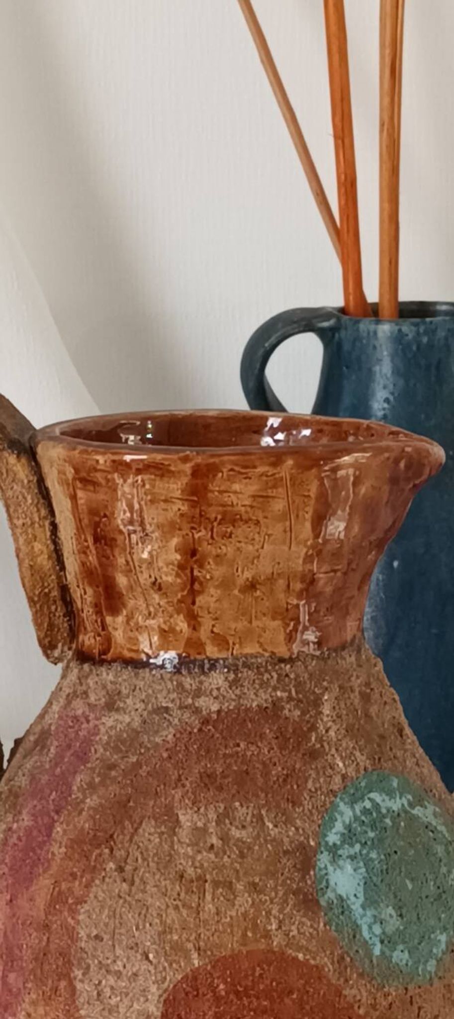 Vase pichet céramique, terracotta, vintage