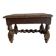 Ancien tabouret bas en bois tourné et gravé