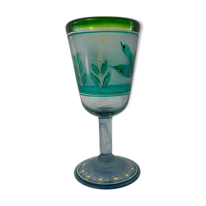 Verre cristal à décors d'oiseaux
