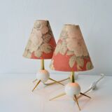Pair of atomic design table lamps