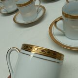 12 cups, porcelain coffee service with 24 carat gold gilding