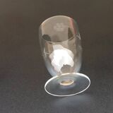 1930s 3 Glasses on pedestal Chiseled floral decoration
