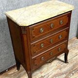 Louis XV style ladies' chest of drawers in marquetry circa 1850