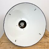 Industrial grey enamel factory lamp, 1960s