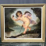 Painting "Cupid". Oil on canvas.