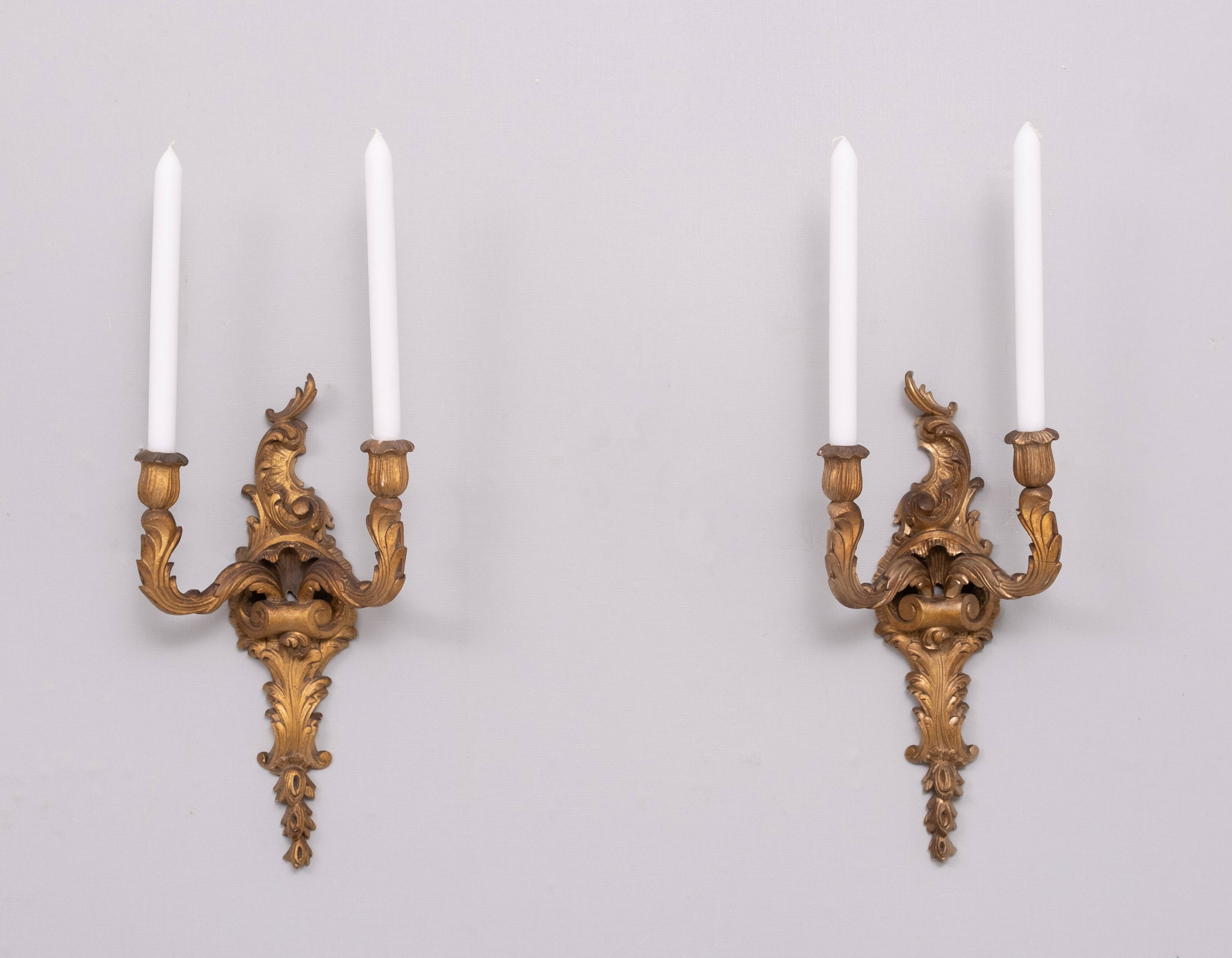 Rococo Wall sconces candles 1920s France