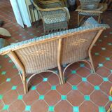 Sofa bench. Vintage rattan