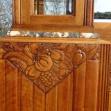 Buffet Art Déco en noyer avec marbres et guérites