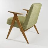 Vintage original armchair , 1960s, restored, upholstered, herringbone fabric