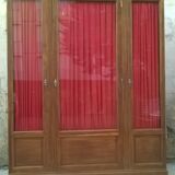 3-door oak bookcase
