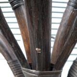 Free-standing rattan coat rack