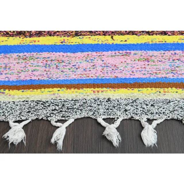 Vintage Turkish Oushak Handmade Wool Cotton Pink Runner Rug 89x266