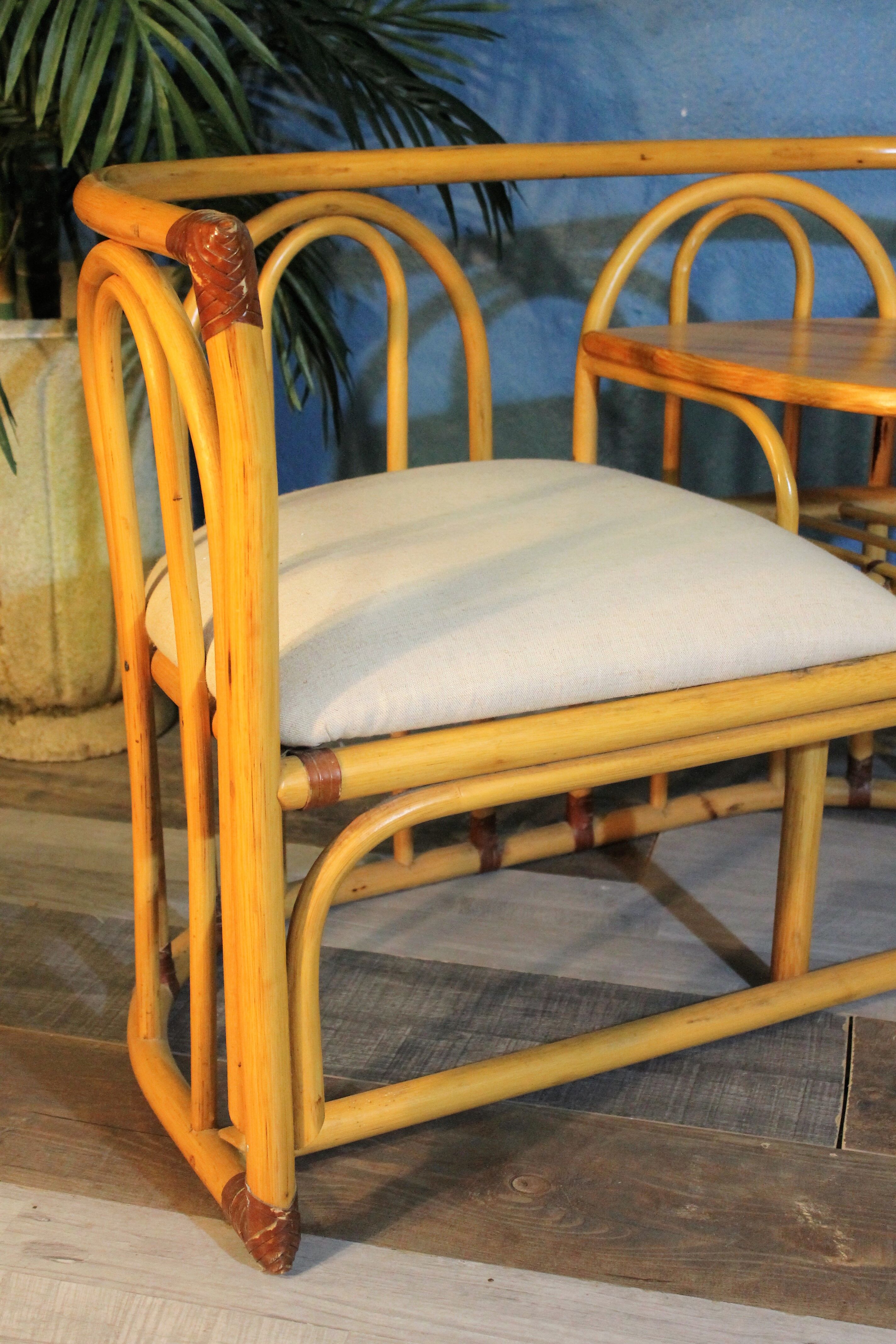 1-seat rattan bench 1980s