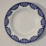 Lot de 2 assiettes creuses Digoin Sarreguemines - modèle Capri - fleurs bleu foncé