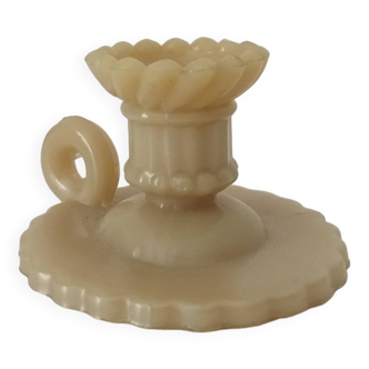 Vintage opaline hand candle holder from the 60s