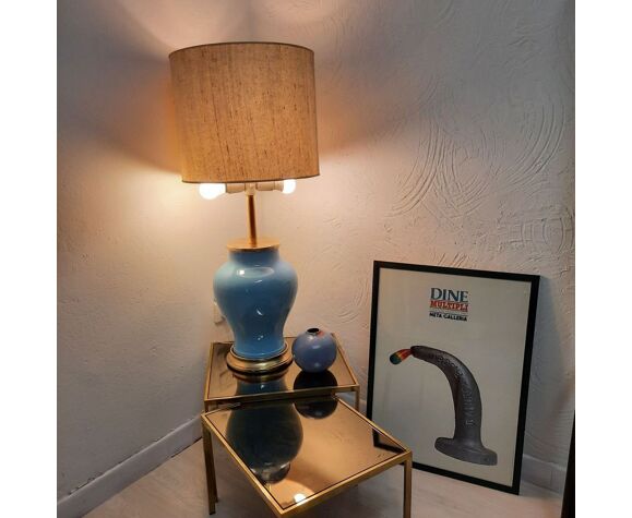 Foot Lamp Ceramic And Brass Vintage 50, Fairlee Antique Brass Candlestick Table Lamp