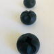 Set of 3 Danish cast iron candle holders by Christer Holmgren.