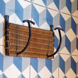 Iron and rattan coat rack 1950