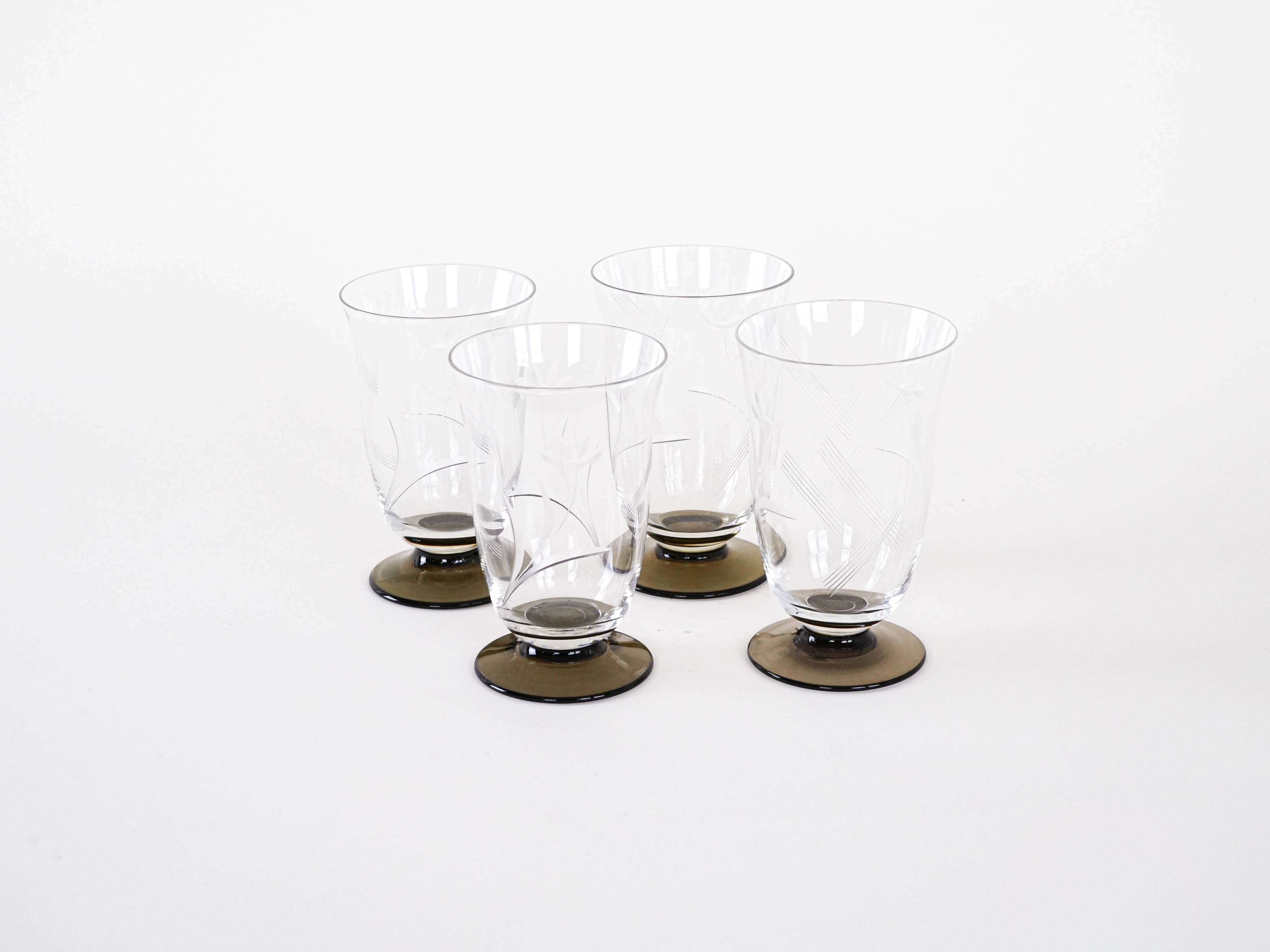 Set of four glasses, Danish design, 1970s, manufactured in Denmark