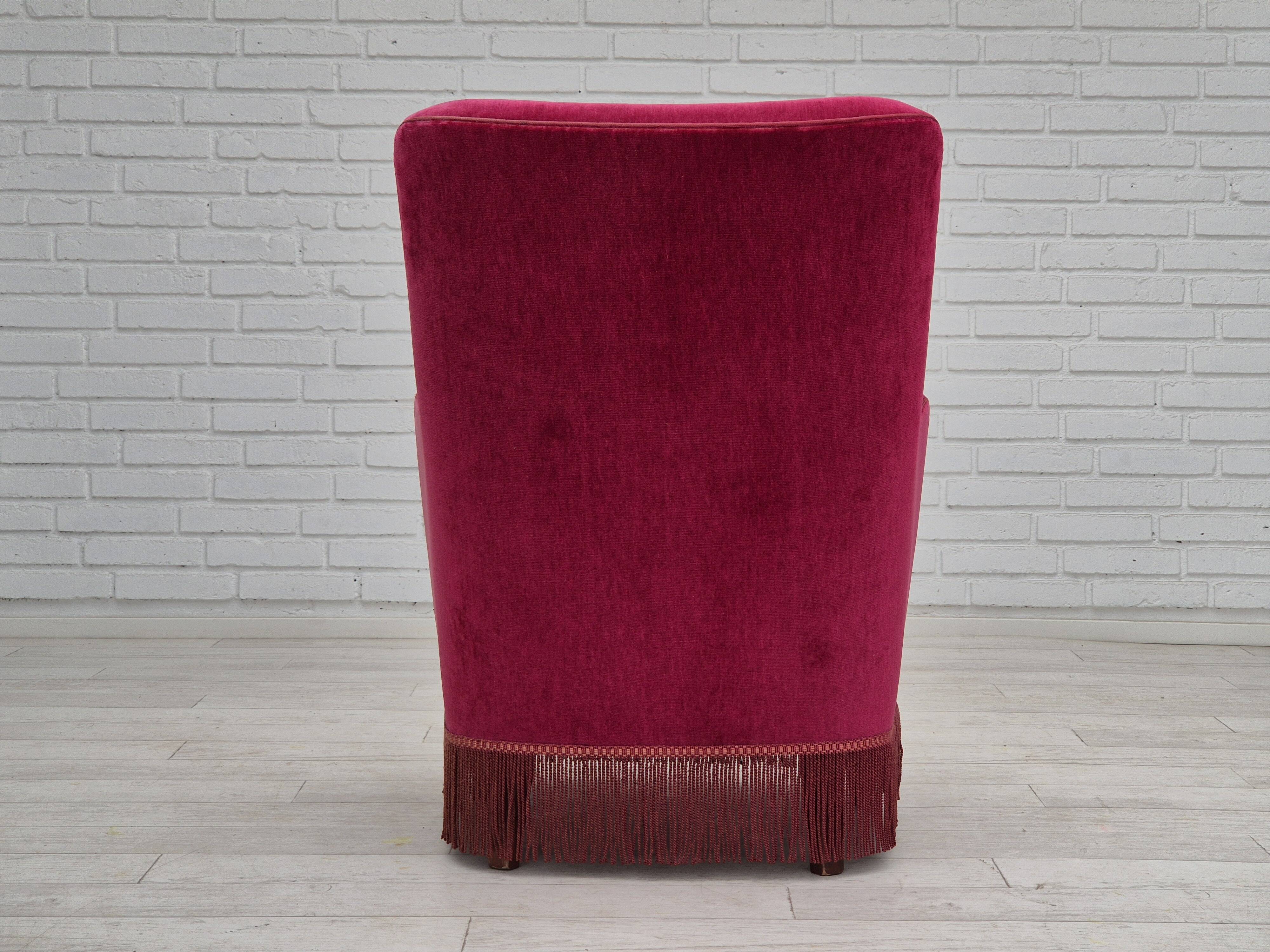 1970s, Danish easy chair, original very good condition, furniture velour.