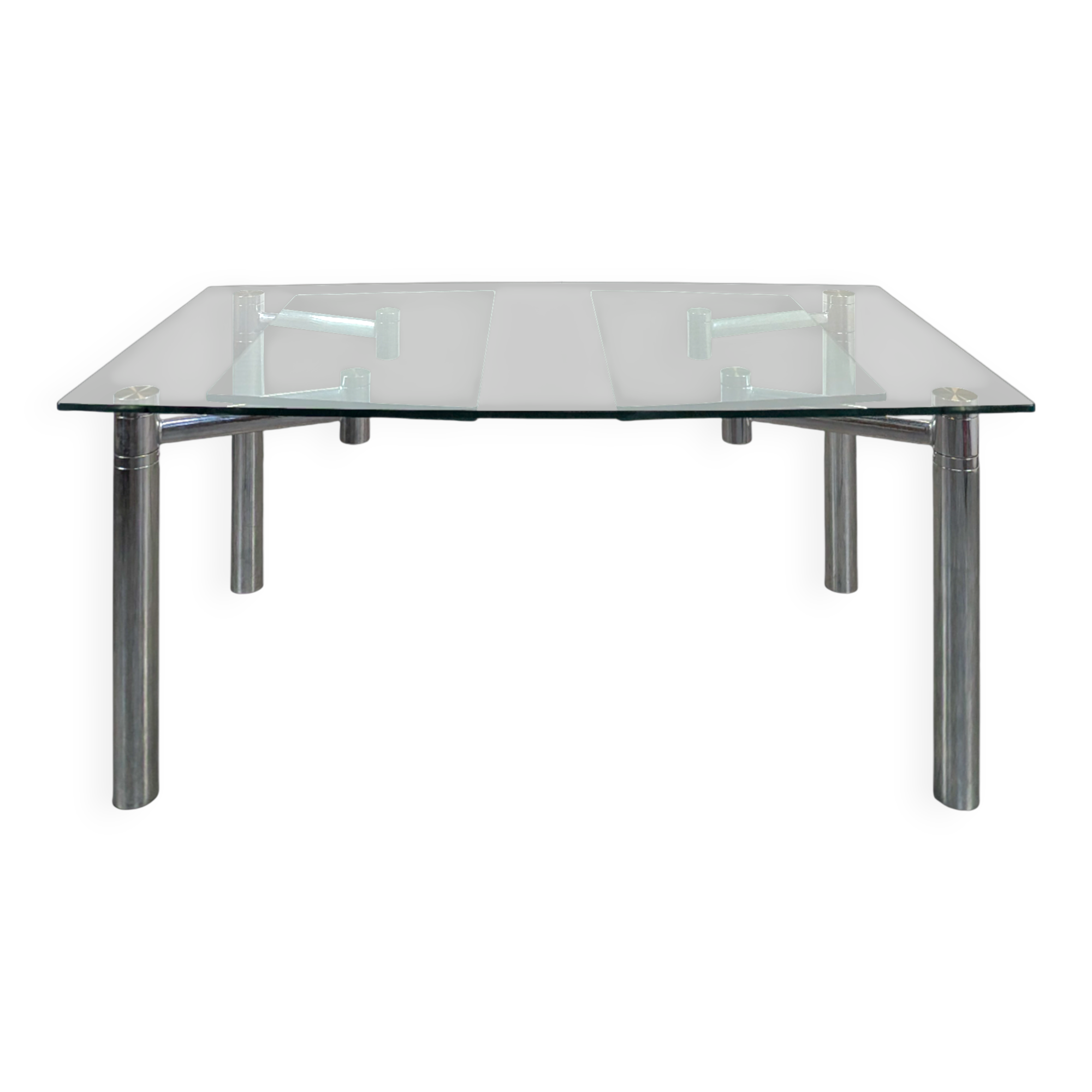 Glass and chrome extendable table by Draenert Esstisch Casanova