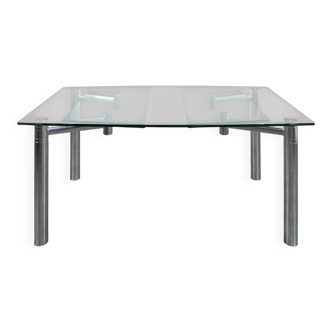 Glass and chrome extendable table by Draenert Esstisch Casanova
