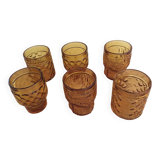Set of 6 amber glasses