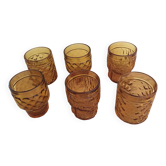 Set de 6 verres ambres