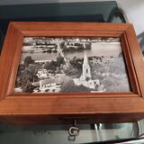 Small old wooden box with customizable key