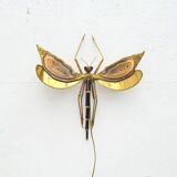 "Libellule" wall light by Jacques Duval Brasseur in brass and agate, 1970.