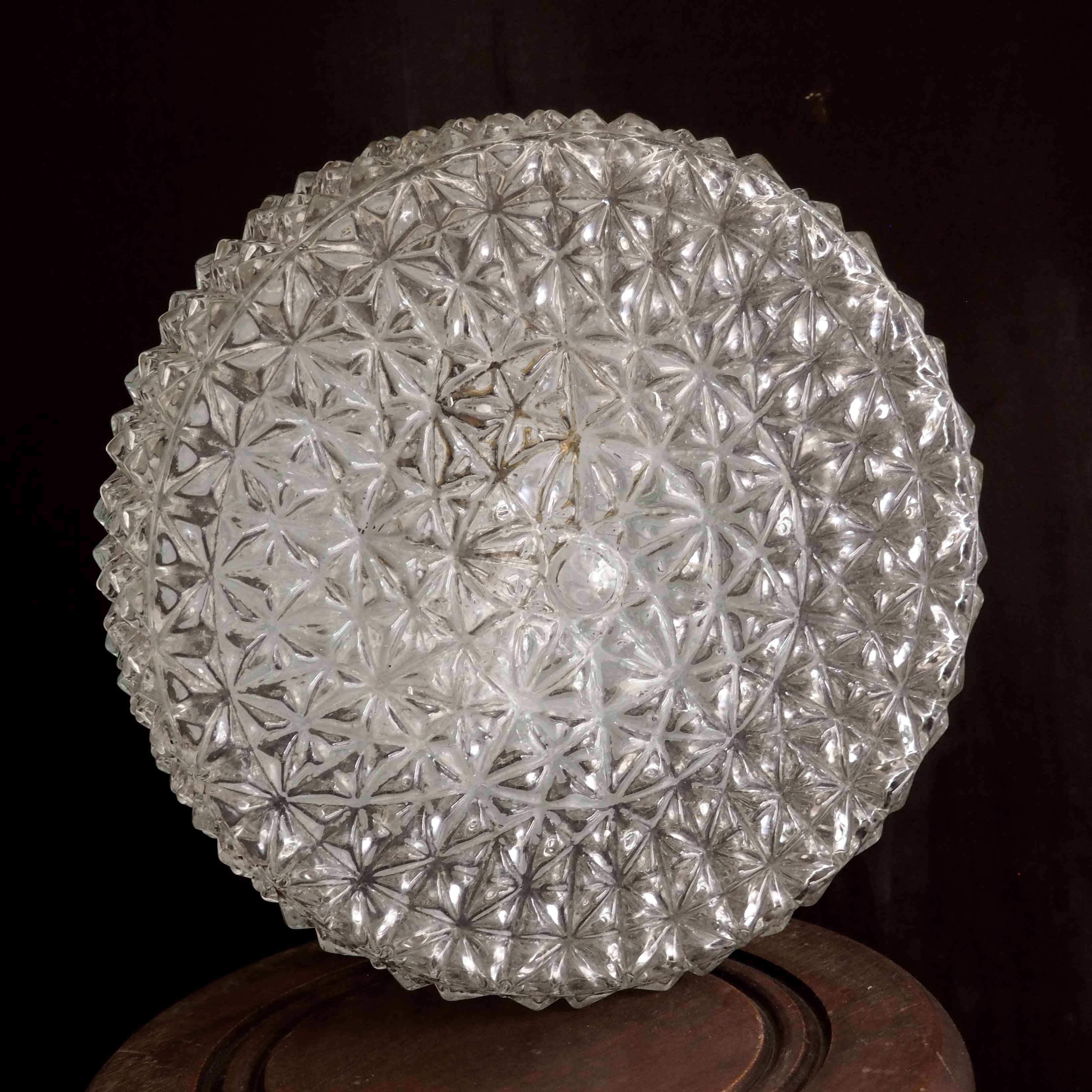 Embossed glass ceiling light