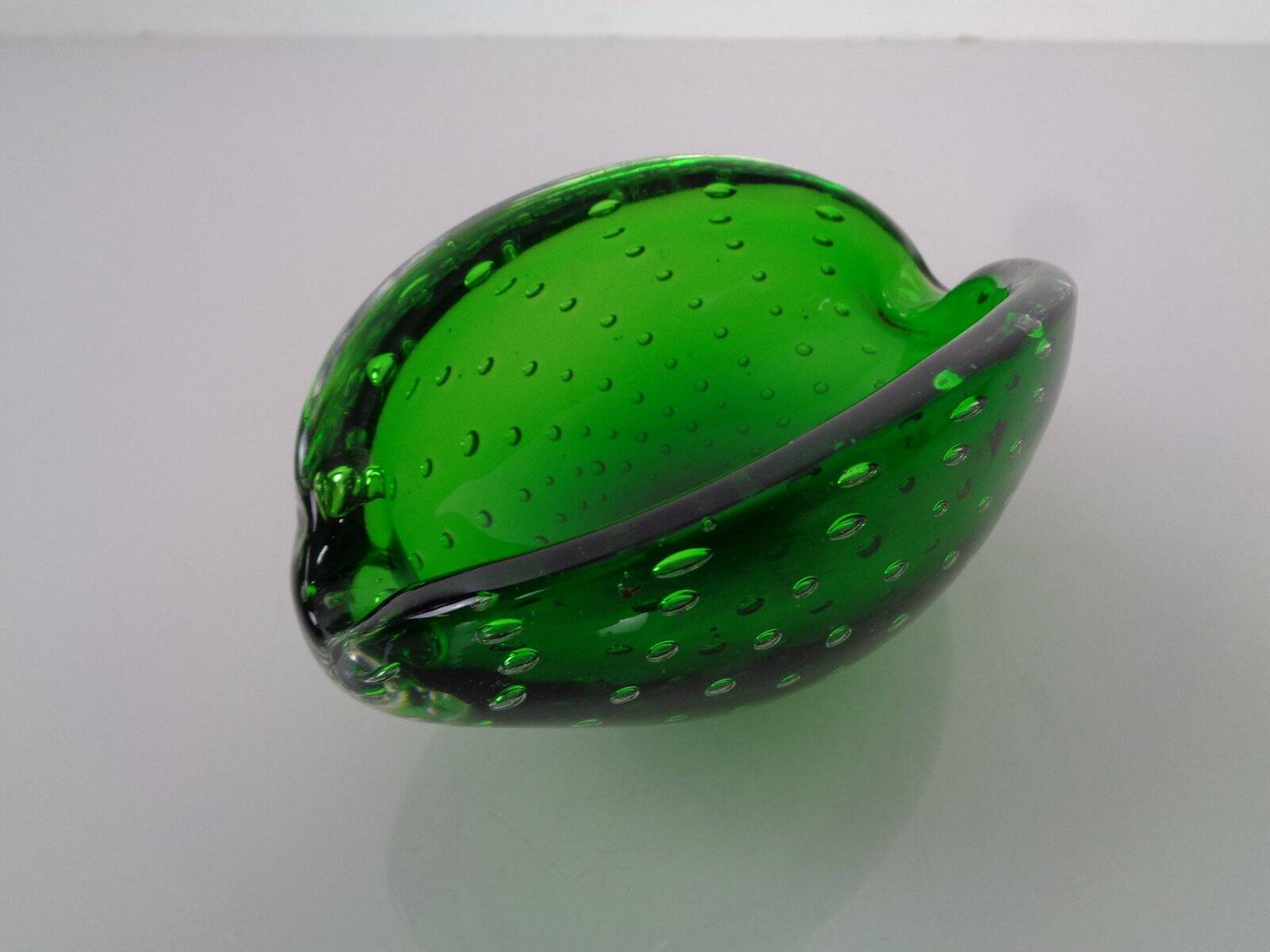 Green Sommerso Murano Glass Ashtray, Italy, 1960s