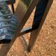 Black folding chair, italy 1960s