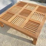 Coffee table 9 openwork checkerboards in solid beech