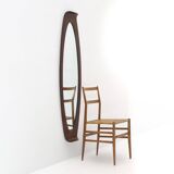 Mirror with curved wooden frame, 1960s