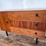 TV/ hifi cabinet in a row vintage modernist French 1960 LEGRAND DESIGN