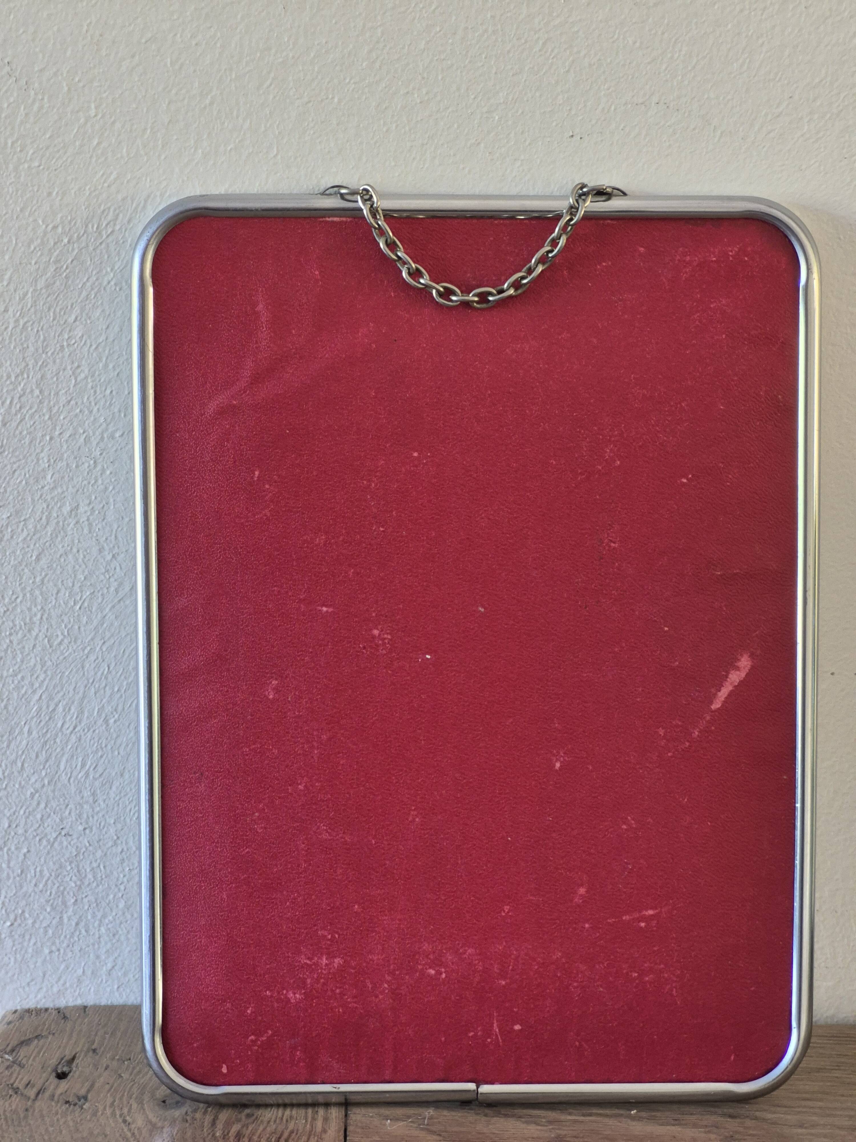 Barber mirror 24 cm x 18 cm, vintage, 1950s, hairdresser mirror