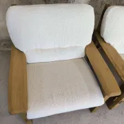 Paire de fauteuils vintage en orme massif