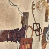 Modernist carpet abstract design 132x185 cream and brown