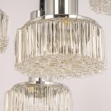 Large glass cascade chandelier designed for Staff Leuchten, Germany, 1970s.