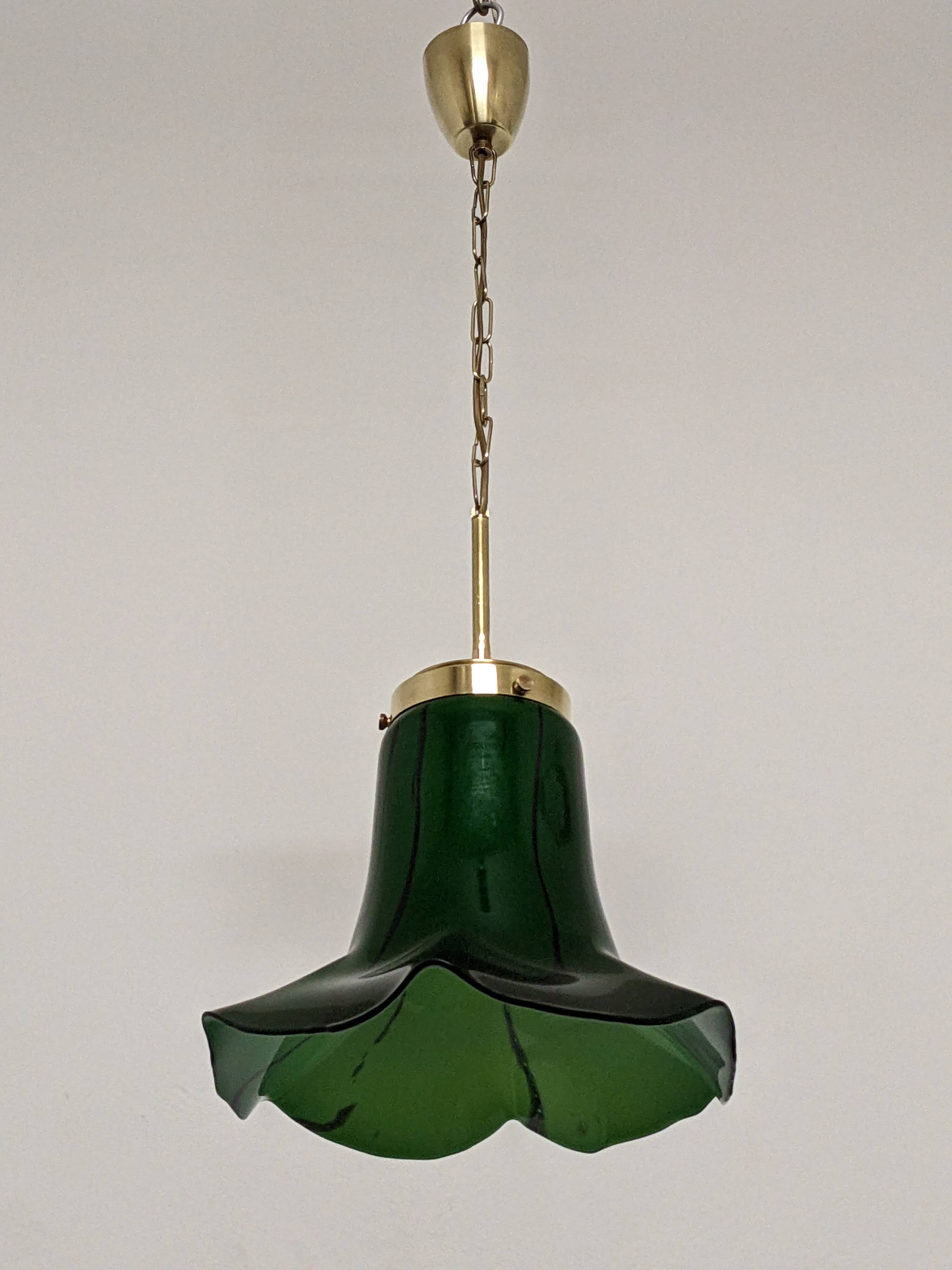 Art Nouveau style Murano glass pendant light, Italy circa 1950