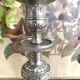 Antique silver-plated metal candlesticks