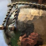 Hammered brass cache pot