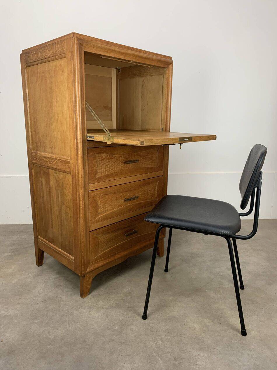 Secrétaire, bureau, commode en chêne, années 50