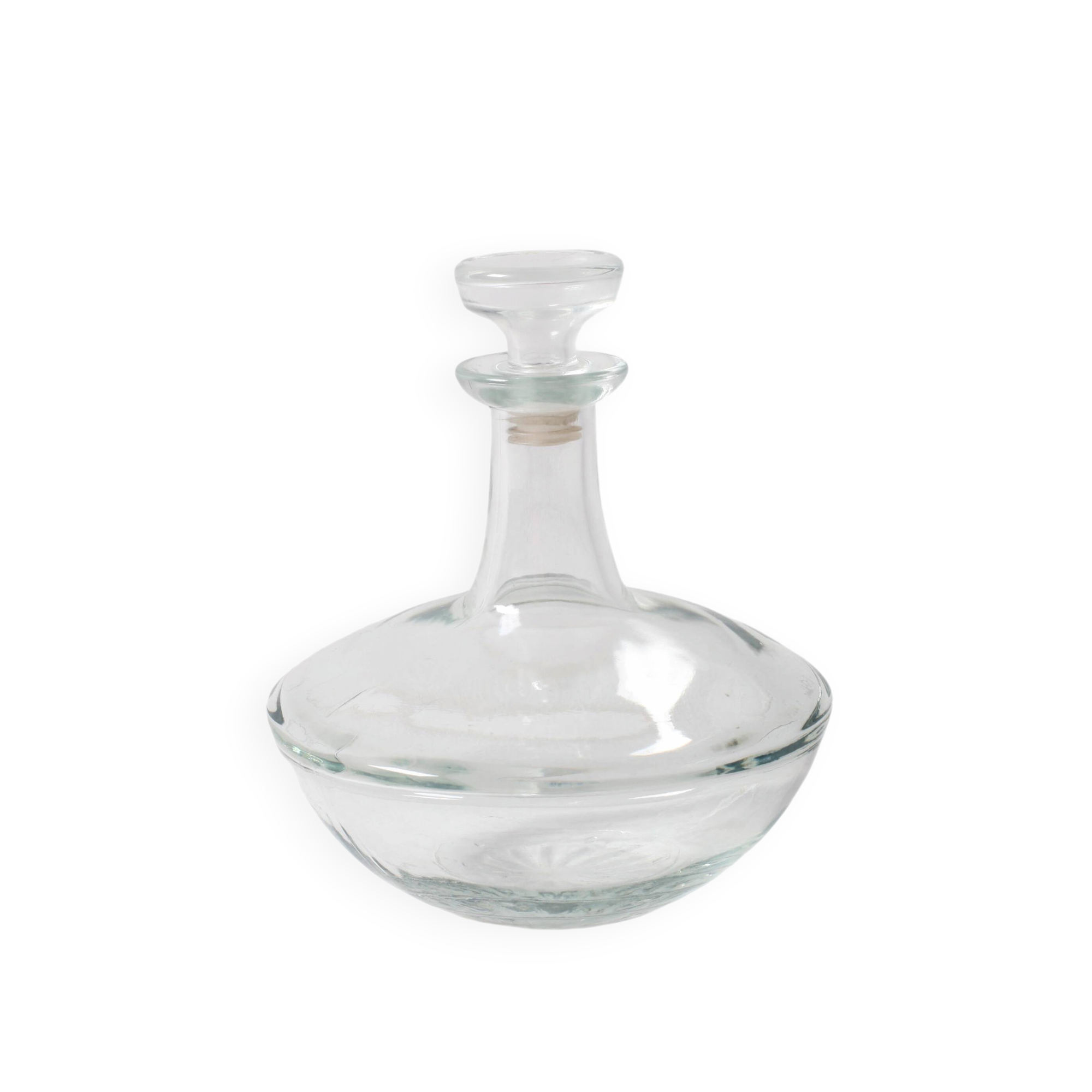 Mid-century Clear Glass Nautical Ship Decanter with Stopper/ Finland / 1970