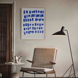 Abstract blue giclee print, 50x70cm